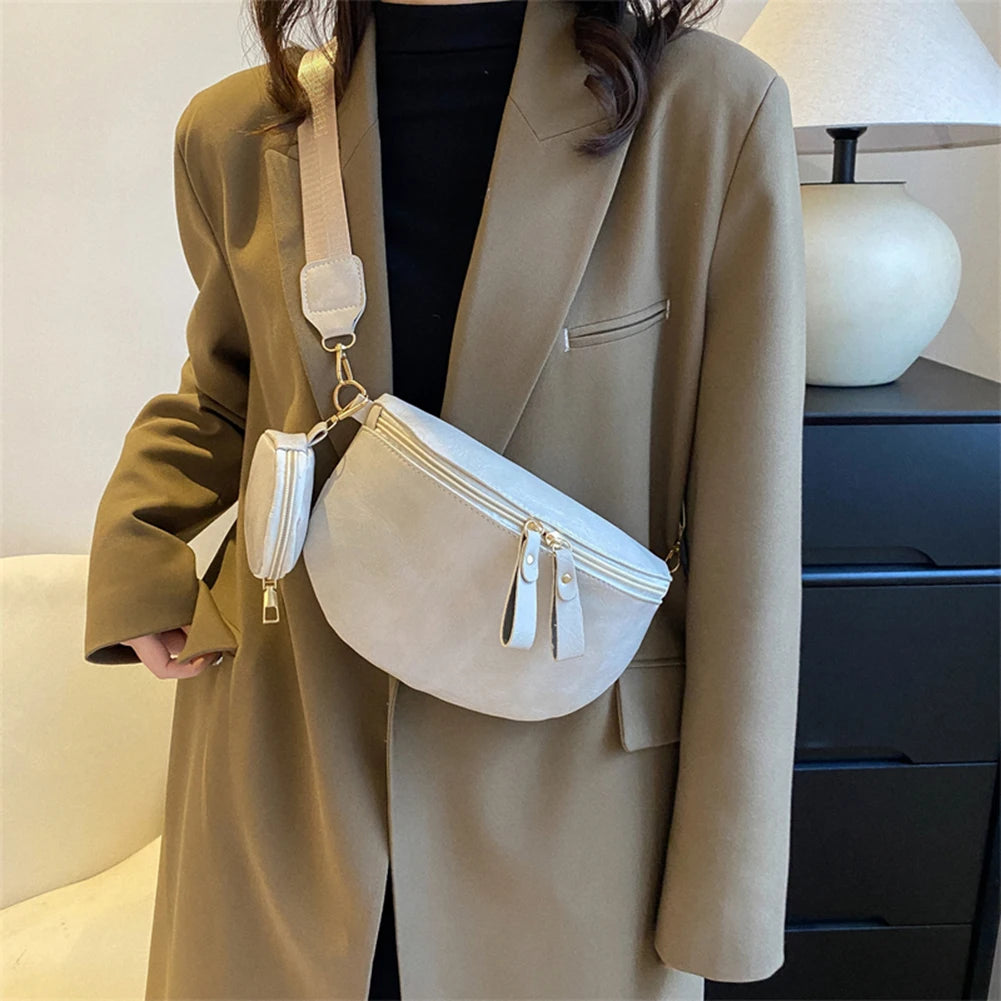Women's Waist Bag Single Shoulder Bag Fashion Chest Bag Girl's Waist Bag Outdoor Sports Backpack Belt Bag with Small Purse
