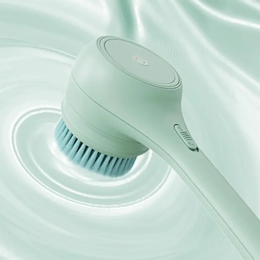 Bath Brush Electric Shower Brush Body Scrubber Exfoliating Massage Deep Cleaning Brush with Long Handle with 5 Brush Heads
