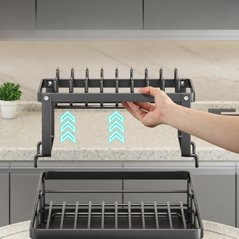 Kitchen sponge stand, sink organizer, kitchen sink accessories with drip tray, rust and non-slip, kitchen utensils for new homes
