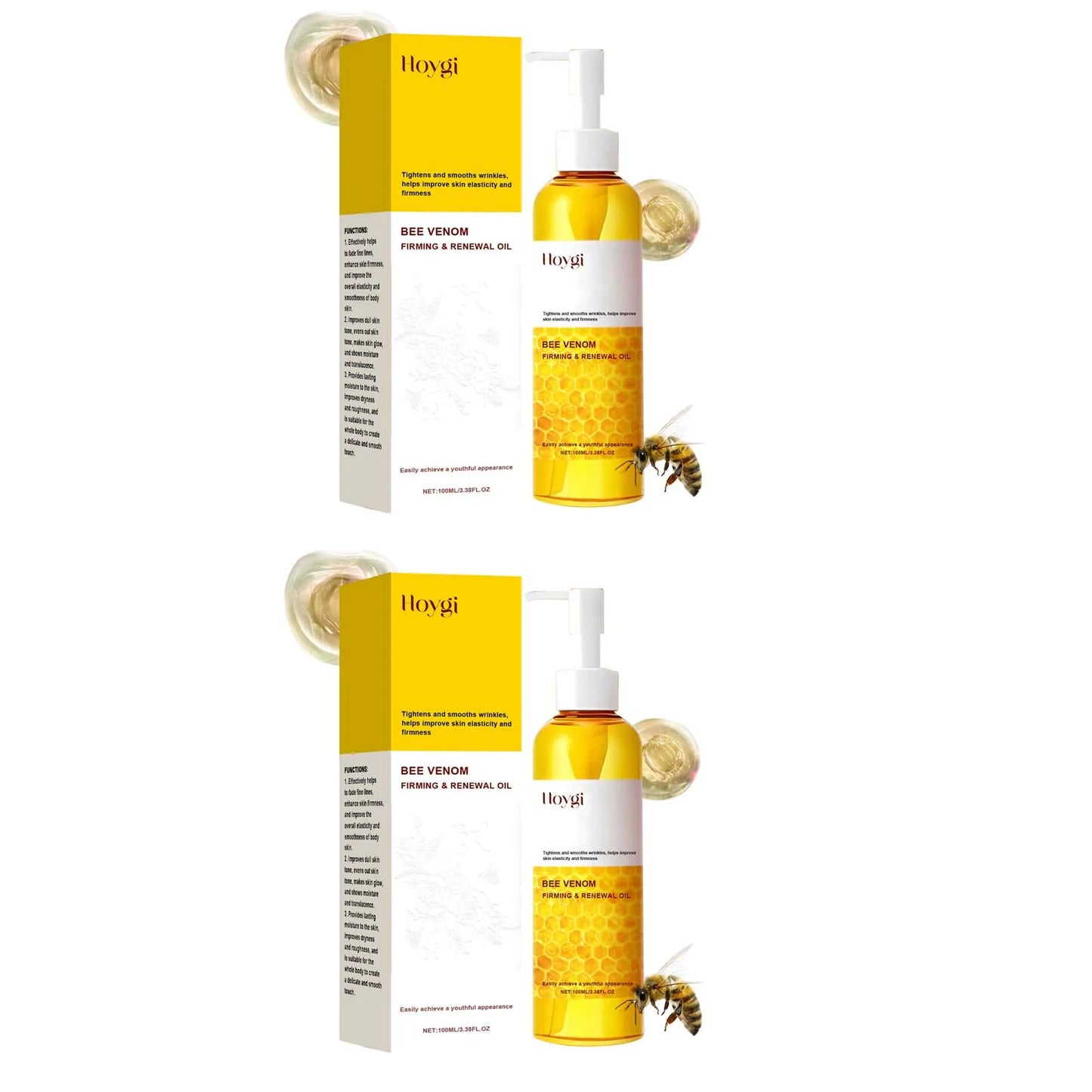 Bee Venom Firming Body Oil Nourishing Full Body Use Improve Dullness Tightening Contouring Moisturizing Care for Smooth Skin
