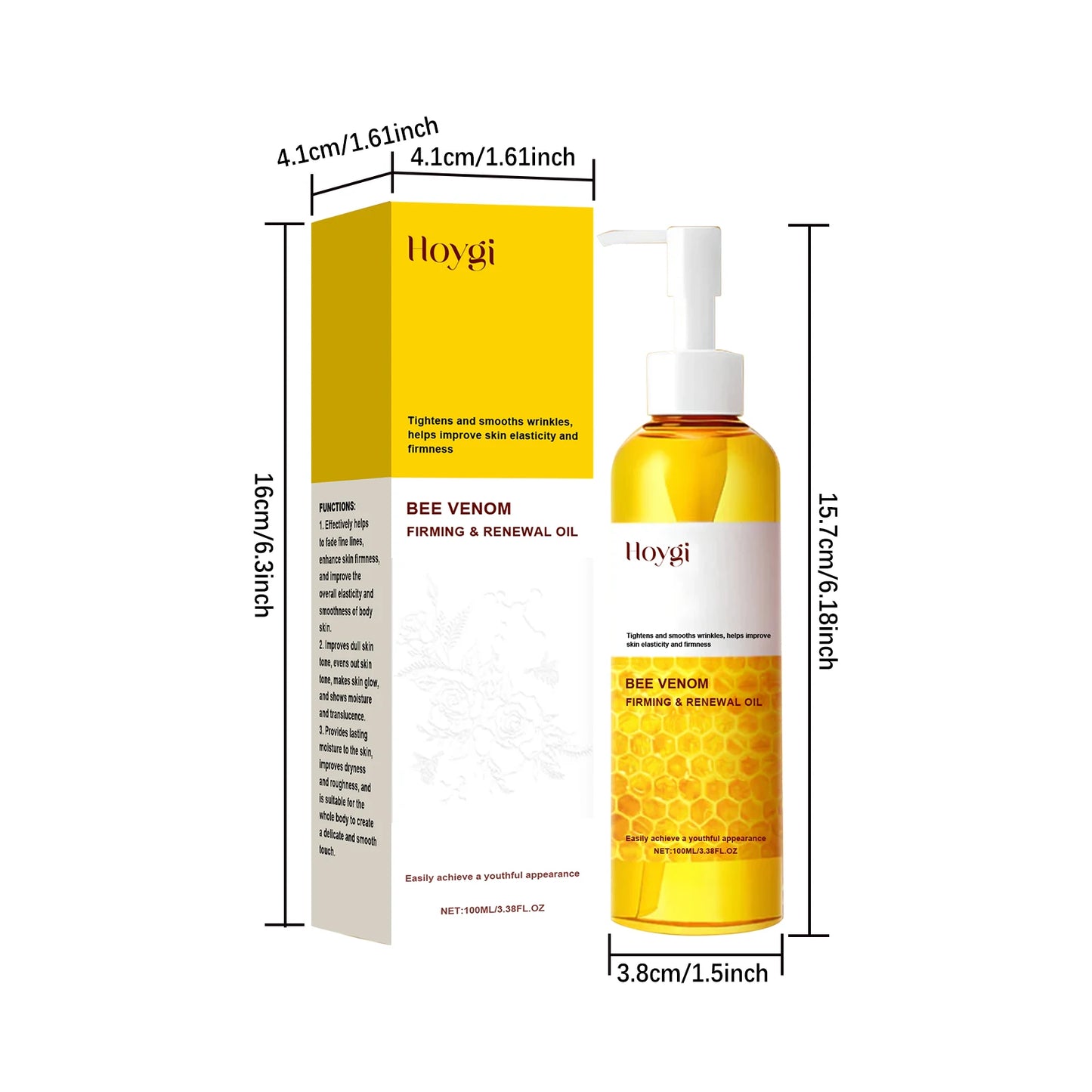 Bee Venom Firming Body Oil Nourishing Full Body Use Improve Dullness Tightening Contouring Moisturizing Care for Smooth Skin
