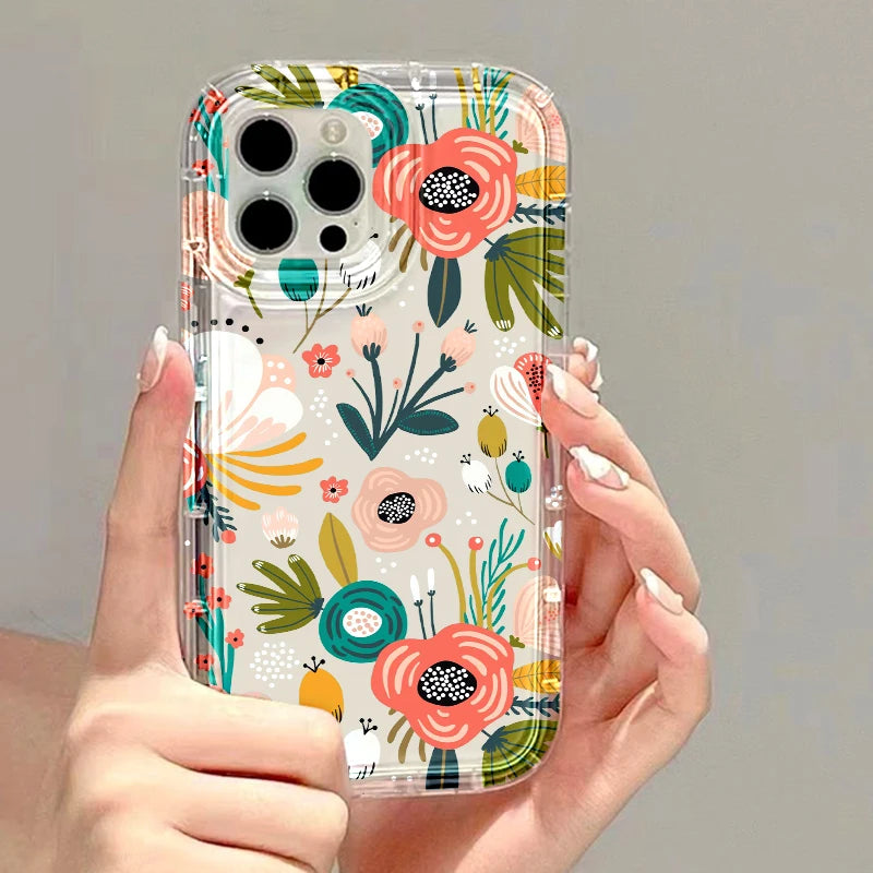 Flower Phone Cases For iPhone 13 Case iPhone 16 Pro Max 15 11 14 13 12 XR X XS 7 8 Plus SE 2022 2020 Carcasa Soft Silicone Cover