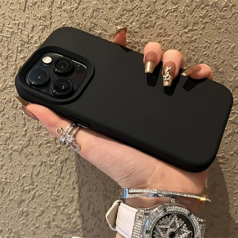 Luxury Silicone Shockproof Phone Case For iPhone 16 15 14 13 12 11 Pro Max Plus 16E High Guality Solid Color Cases Cover
