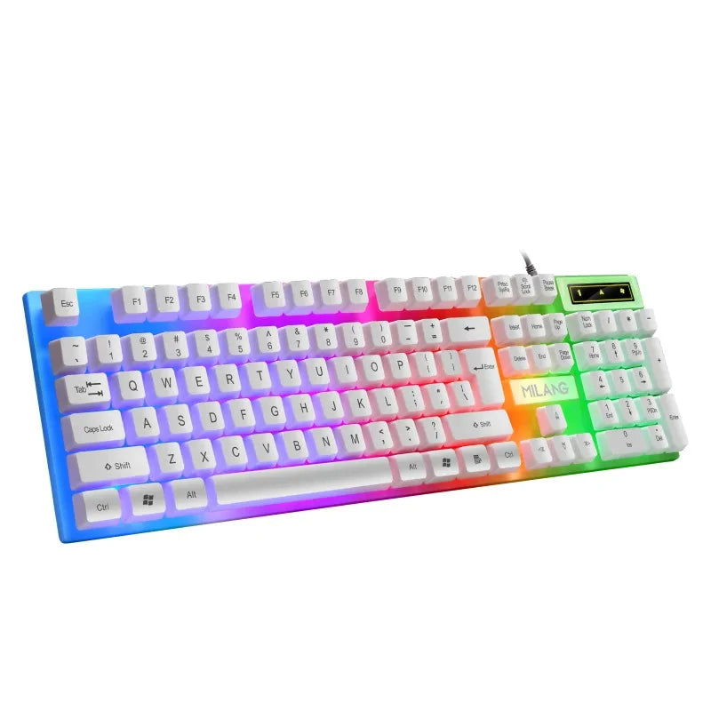 Mechanical Keyboard Wired Gaming Keyboard 104 Keys RGB Backlit LED Receiver for Laptop Desktop Ergonomics Keycap PC Accessories