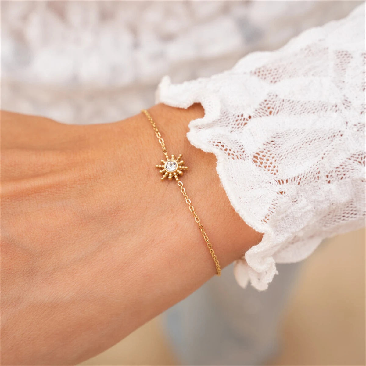 Fashion Accessories Light Luxury Style Love Gold Plated High Grade Zircon Gold Plated Adjustable Bracelet