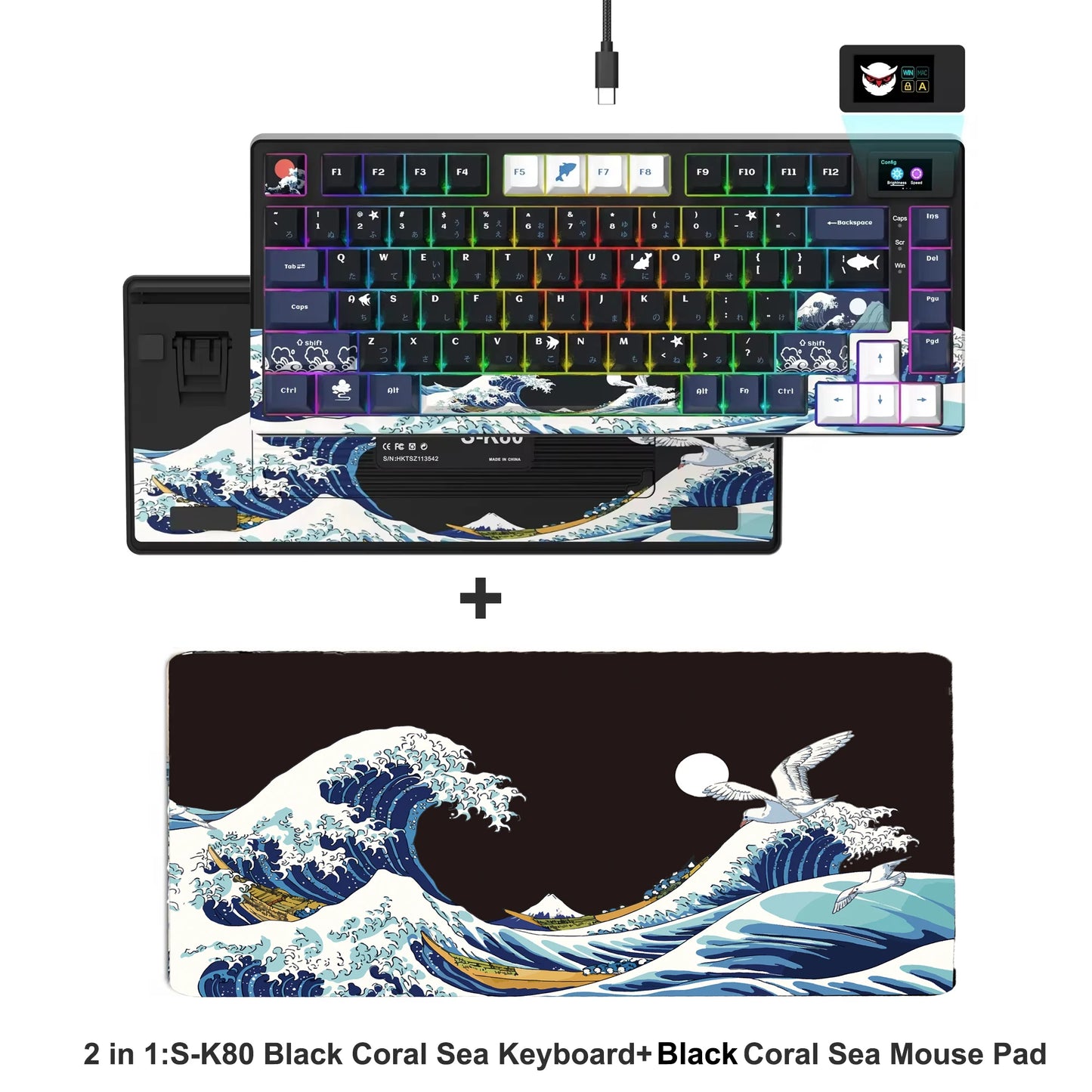 Womier S-K80 75% Keyboard with Color OLED Display Mechanical Gaming Keyboard Hot Swap Keyboard Gasket Mount RGB Custom Keyboard
