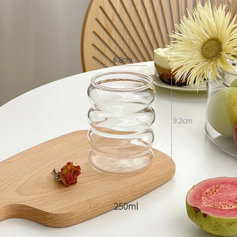 Creative Coffee Mug Heat Resistant Glass Mug with Handle Water Cups Milk Juice Big Handrip Drinking Glasses Mugs Coffee Cups