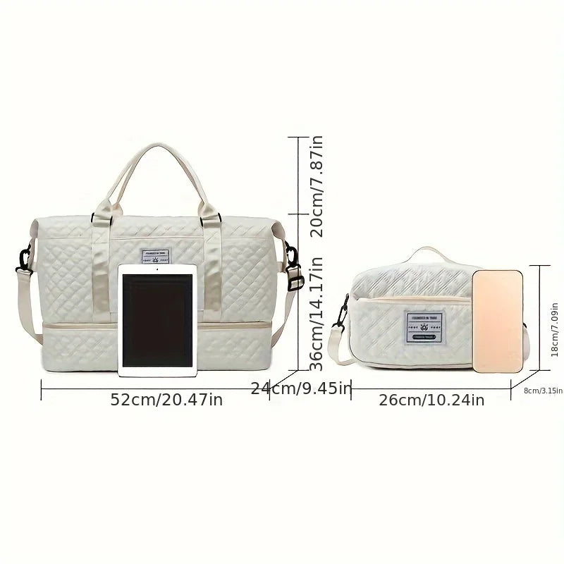 Large Capacity Travel Duffle Bag Sports Gym Yoga Tote Weekend Overnight Bag and Luggage Organiser