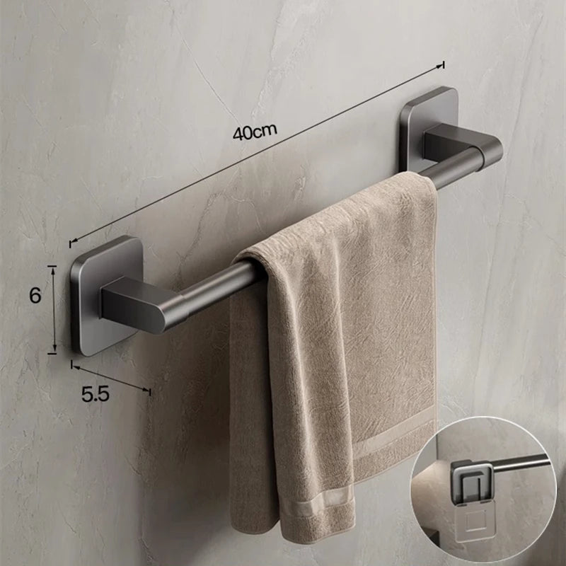 Bathroom Towel Holder Slipper Rack Holder Without Drilling Wall Mounted Towel Shelf Towel Bar Kitchen Bathroom Accessories