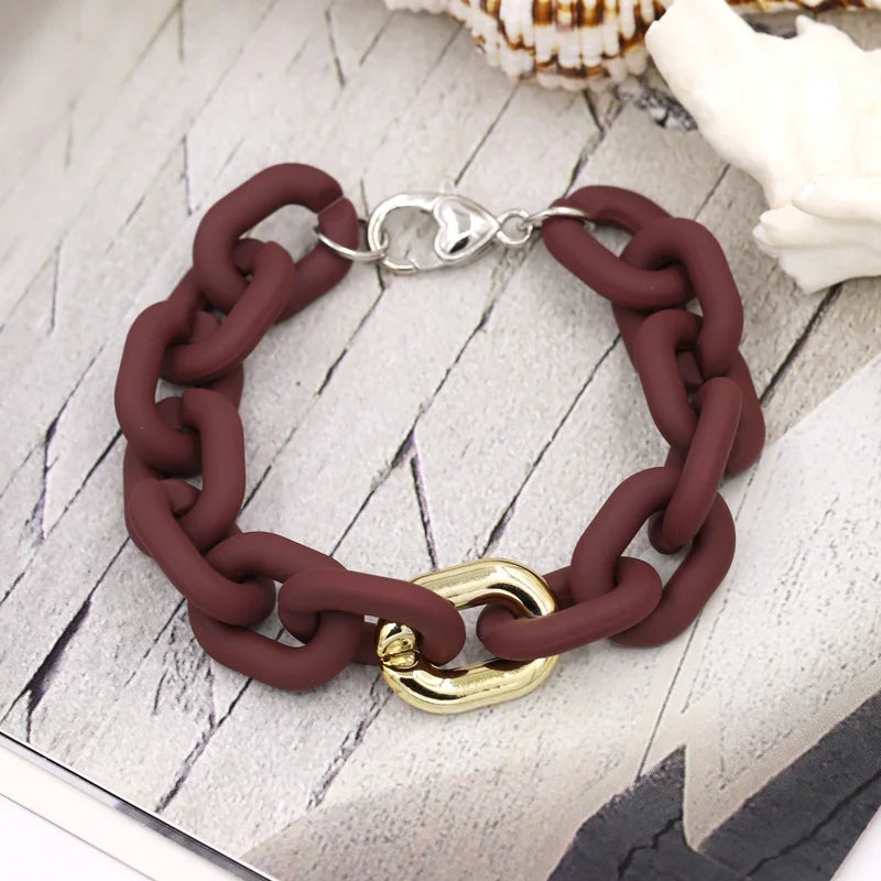 Bracelets for Women Jewelry Mixed Color Acrylic Buckle Rings Bracelets Lovely Accessories Gift Wholesale