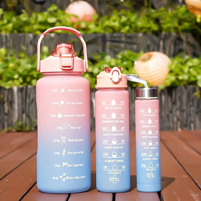 Water Bottle 2 Liter Stay Hydrated Motivated Leakproof Plastic Sport Bottle Reminder Times Sports Outdoor Fitness Office Indoor