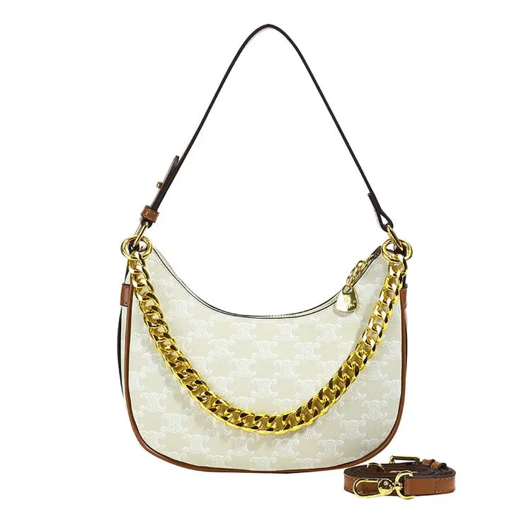 Women's Handbag Fashion Partition Durable Luxury Fashion Large Capacity Bent Moon Bag Simple Shoulder Crossbody Bag Baby Bags
