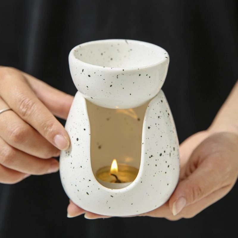 Ceramic Oil Burners, Aromath Lamp, Tealights Holder, Aromath Diffusers Warmers for Essential Oil and Scent Wax