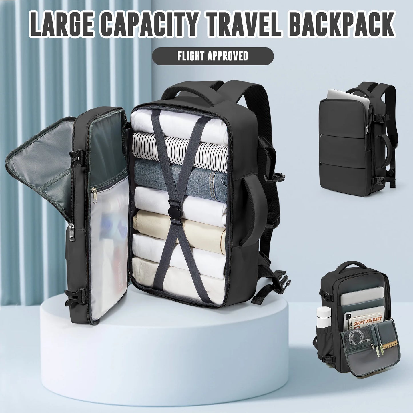 Hand Luggage Backpack For Women Men Business College Laptop Travel Backpack Waterproof Carry on Bags mochila viaje cabina avion