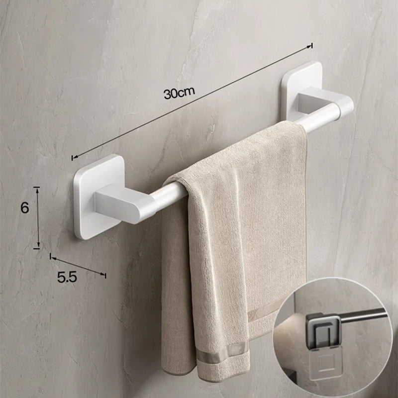 Bathroom Towel Holder Slipper Rack Holder Without Drilling Wall Mounted Towel Shelf Towel Bar Kitchen Bathroom Accessories