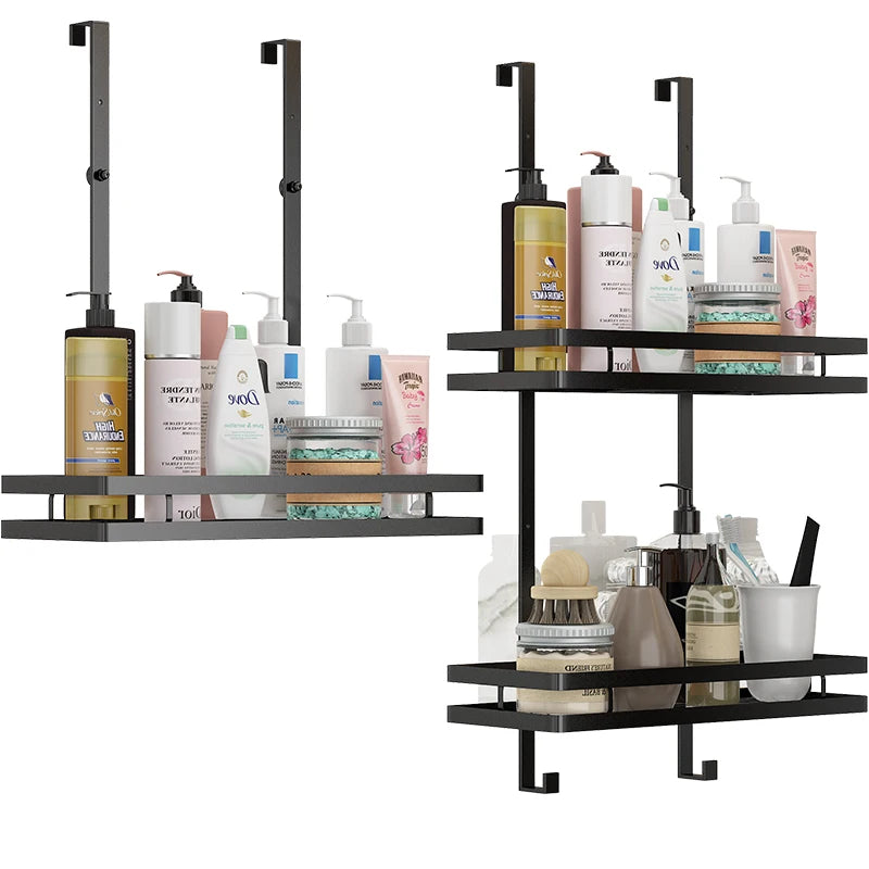 Bathroom Storage Rack No Drill Shelves Wall Mount Corner Shelf Shower Holder For WC Shampoo Organizer Bathroom Accessories