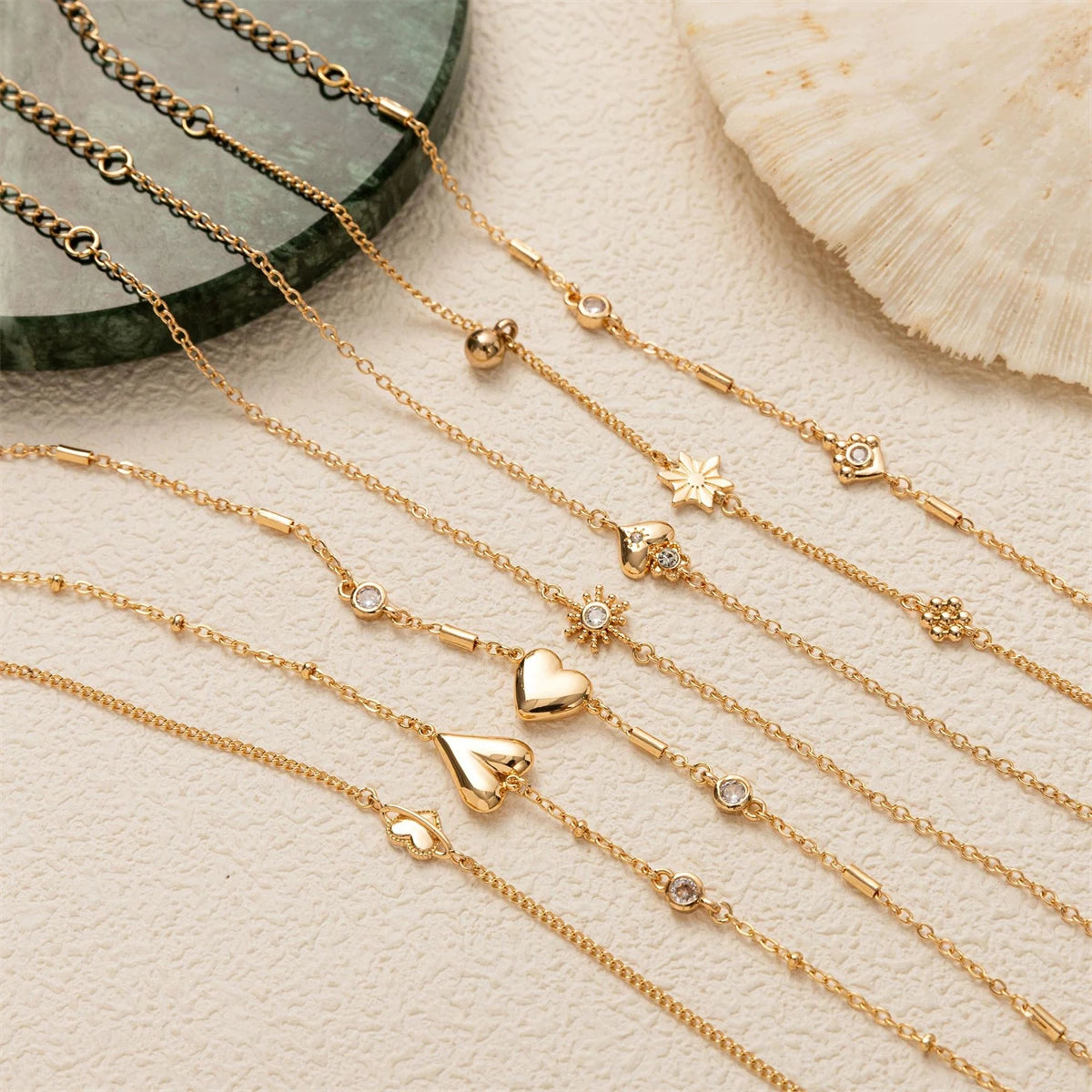 Fashion Accessories Light Luxury Style Love Gold Plated High Grade Zircon Gold Plated Adjustable Bracelet