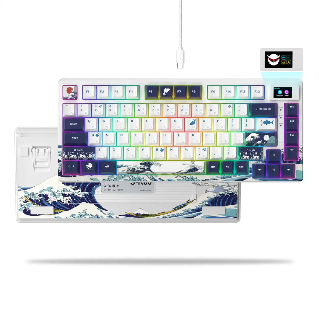 Womier S-K80 75% Keyboard with Color OLED Display Mechanical Gaming Keyboard Hot Swap Keyboard Gasket Mount RGB Custom Keyboard