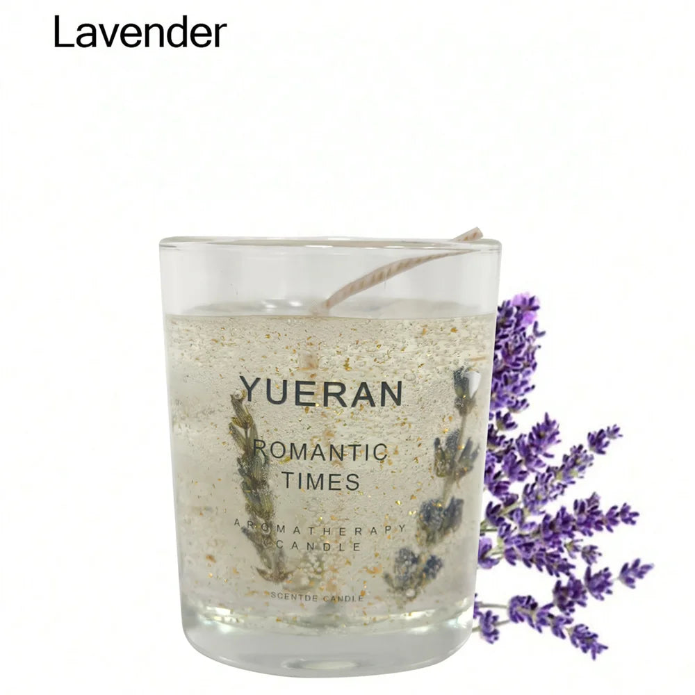 Jelly Aromatherapy Candles Real Flower Essential Oil Incense Candle Soothing Fragrance Cup for Wedding Home Decor Ornament Gift