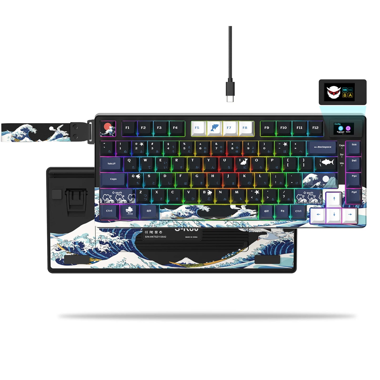 Womier S-K80 75% Keyboard with Color OLED Display Mechanical Gaming Keyboard Hot Swap Keyboard Gasket Mount RGB Custom Keyboard