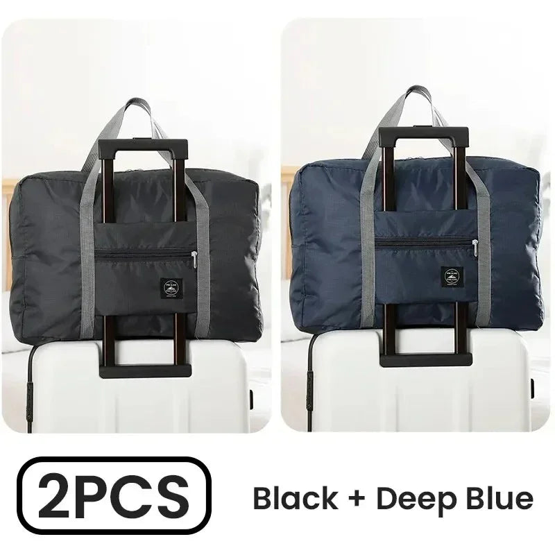 Fashionable Foldable Travel Bag: Large Capacity, Splash-Proof Carry-On Luggage Duffle Bag for Holiday Trips & Unisex Fitness