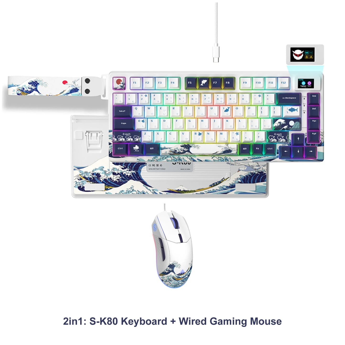 Womier S-K80 75% Keyboard with Color OLED Display Mechanical Gaming Keyboard Hot Swap Keyboard Gasket Mount RGB Custom Keyboard