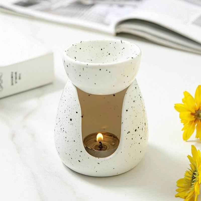 Ceramic Oil Burners, Aromath Lamp, Tealights Holder, Aromath Diffusers Warmers for Essential Oil and Scent Wax