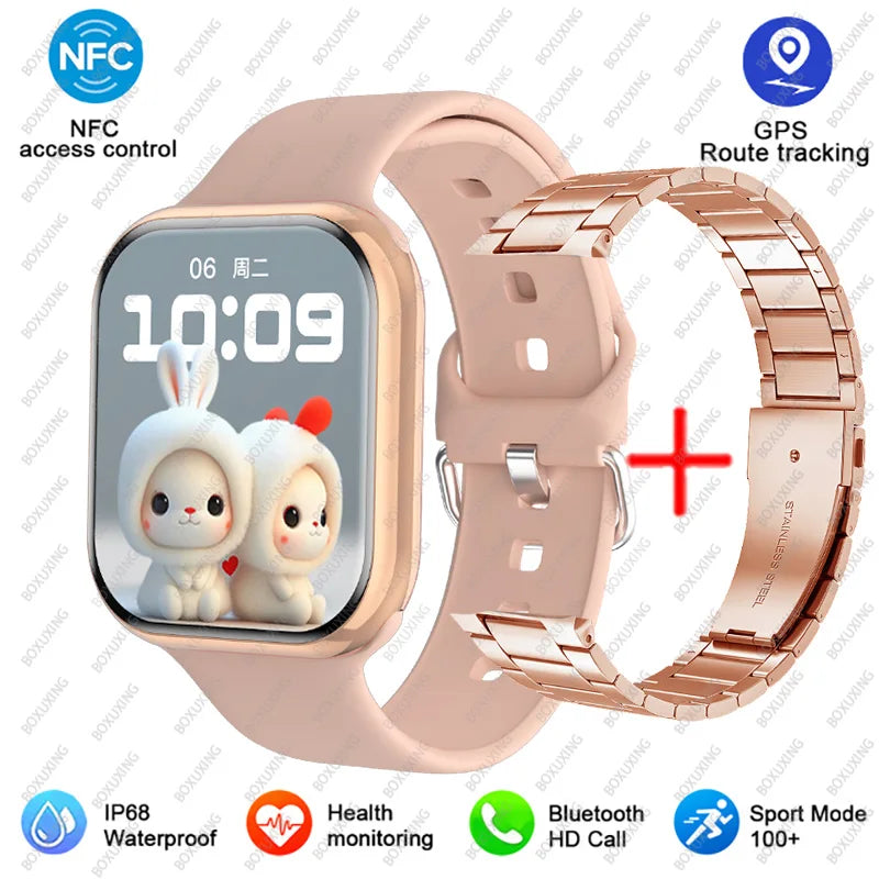 2024 New Smart Watch Women Ultra Series 8 GPS NFC Smartwatch Men BT Call Waterproof Wireless Charging 2.05 inch Screen Watch 9