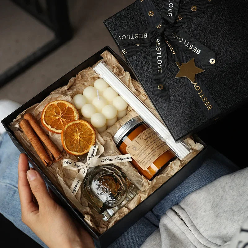 Handmade Fireless Aromatherapy Creative Candle Birthday Gift with Hand Gift Soybean Wax Perfume Fragrance Decoration Gift Box