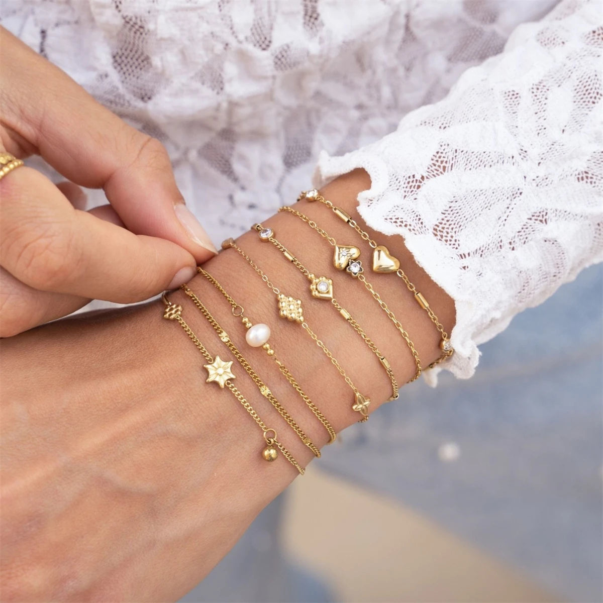 Fashion Accessories Light Luxury Style Love Gold Plated High Grade Zircon Gold Plated Adjustable Bracelet