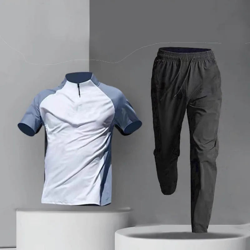Fitness Men's Casual Quick Dry Jacket + Pants Running Set for Summer Fitness Outfit 2-piece Set Training Basketball Kleding