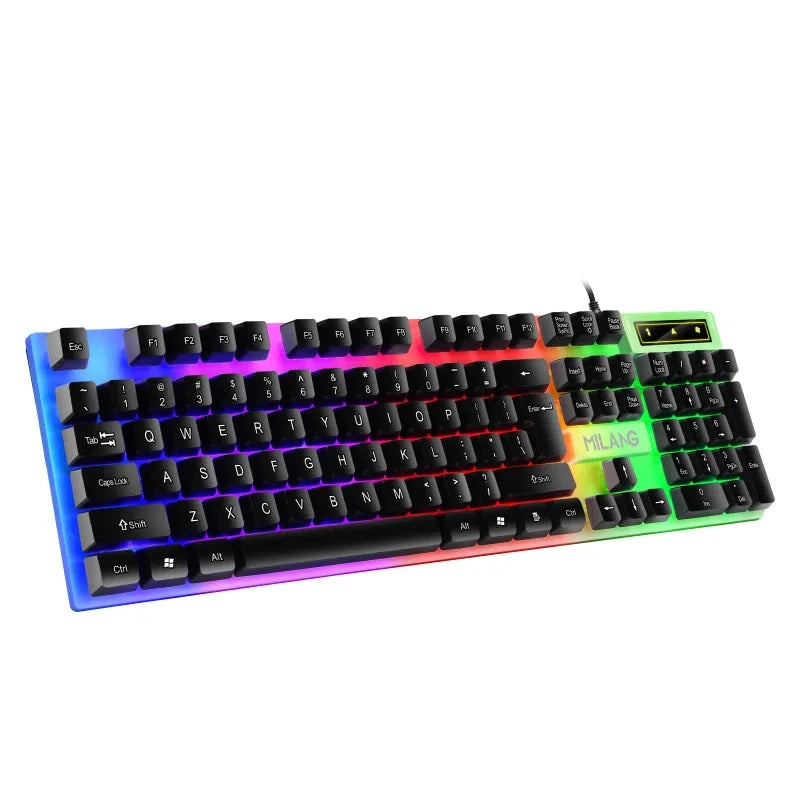 Mechanical Keyboard Wired Gaming Keyboard 104 Keys RGB Backlit LED Receiver for Laptop Desktop Ergonomics Keycap PC Accessories