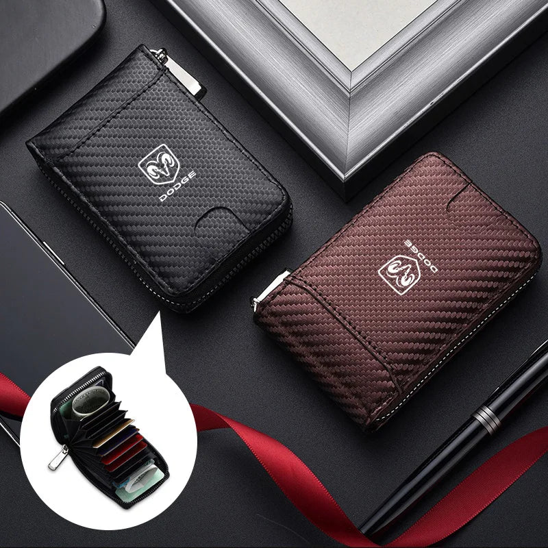 Car Accessories Car Driving Documents ID Card Holder Purse Wallet Case for Dodge SXT DART Challenger RAM 1500 Charger Avengr