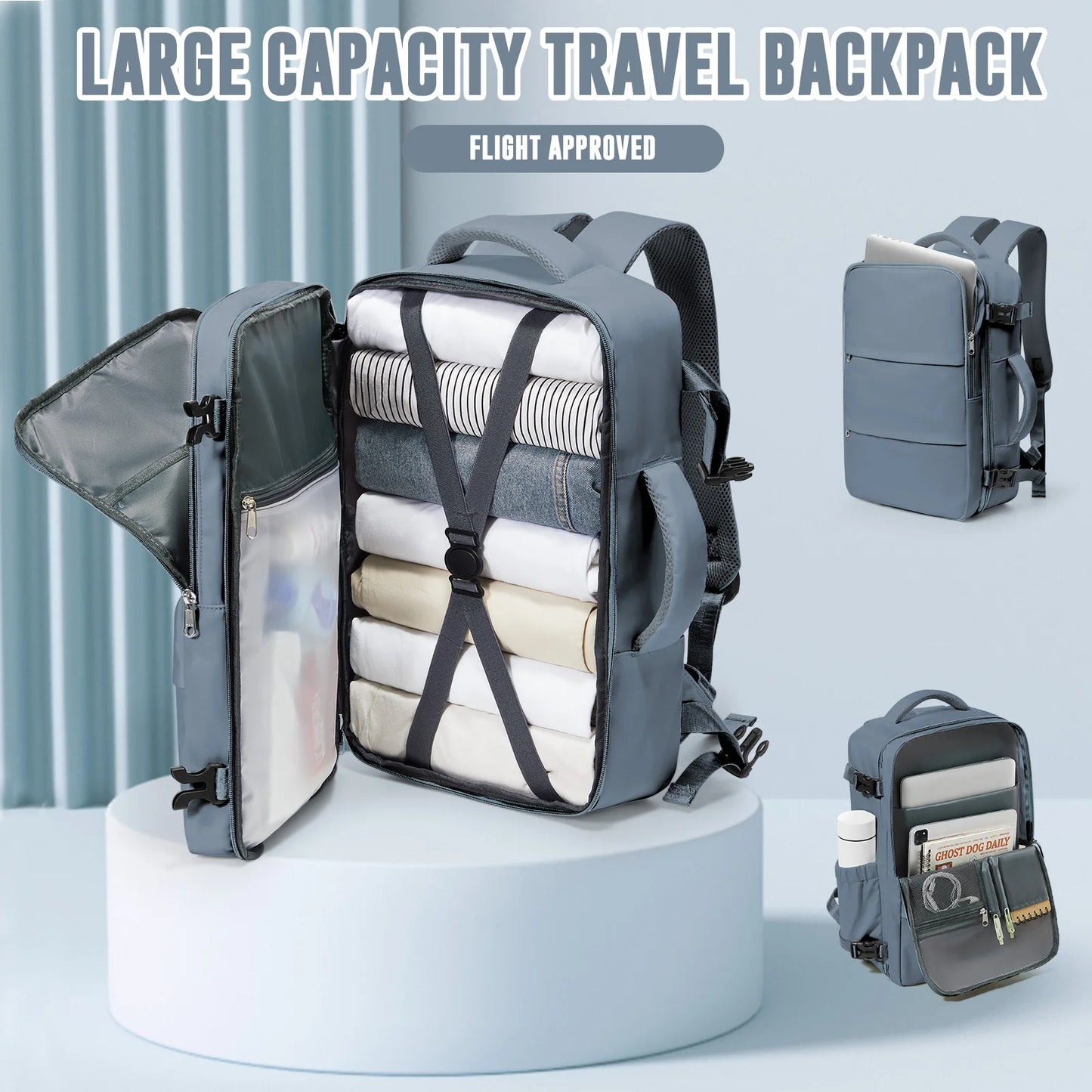 Hand Luggage Backpack For Women Men Business College Laptop Travel Backpack Waterproof Carry on Bags mochila viaje cabina avion