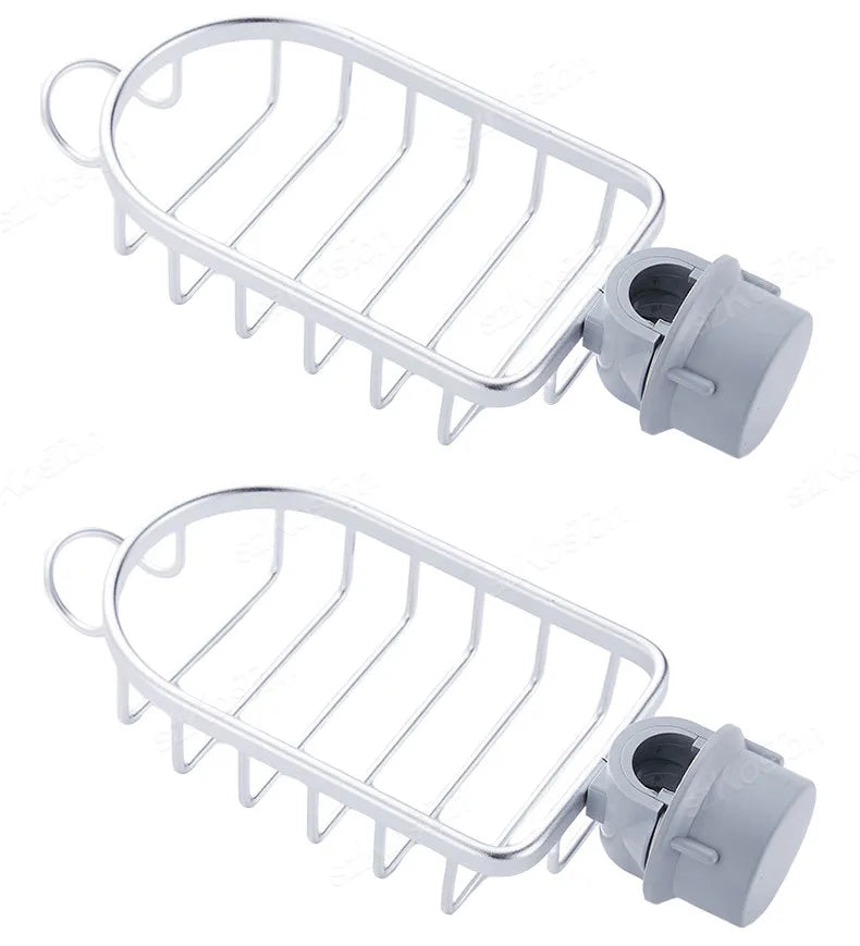 Bathroom Accessories Faucet Storage Shelves Shower Bar Faucet Rack Shampoo Soap Holder Adjustable Kitchen Rag Sponge Drain Shelf