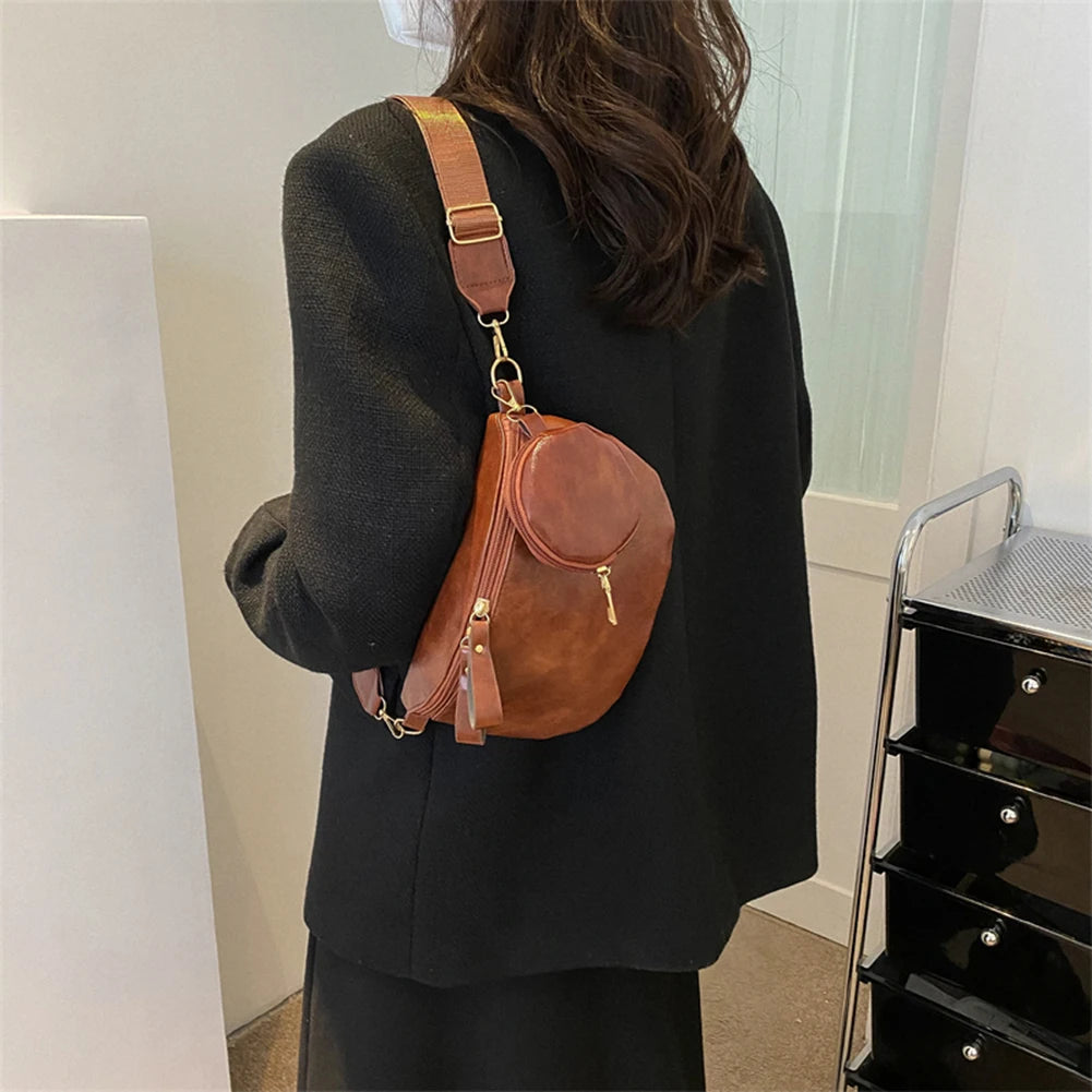 Women's Waist Bag Single Shoulder Bag Fashion Chest Bag Girl's Waist Bag Outdoor Sports Backpack Belt Bag with Small Purse