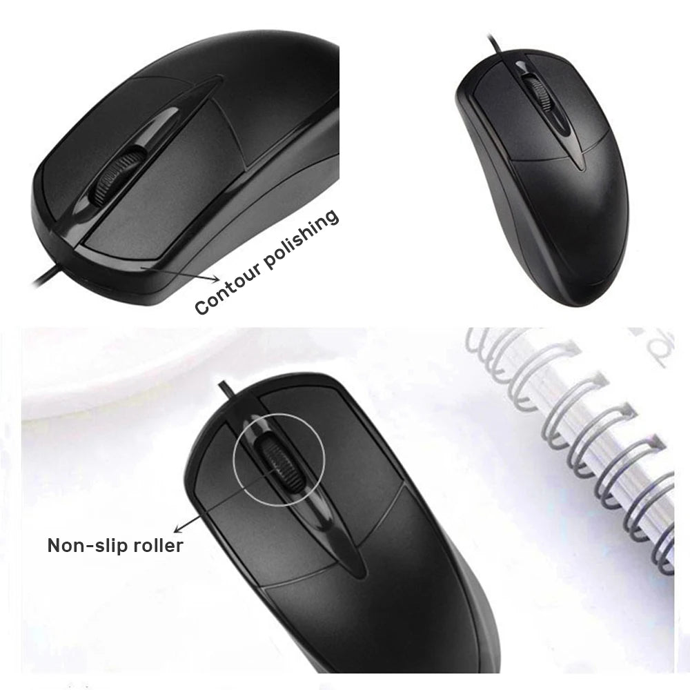 New USB Wired Computer Mouse 1000 DPI Mice Mute Button For Laptop PC Computer Gamer Wired Mouse Gaming Mouse
