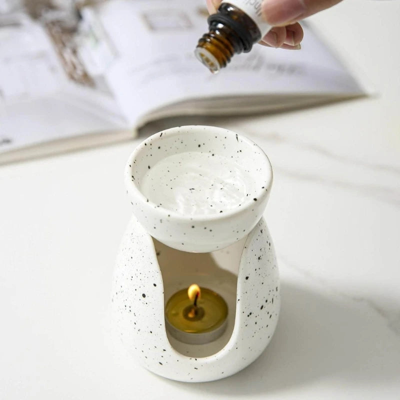 Ceramic Oil Burners, Aromath Lamp, Tealights Holder, Aromath Diffusers Warmers for Essential Oil and Scent Wax