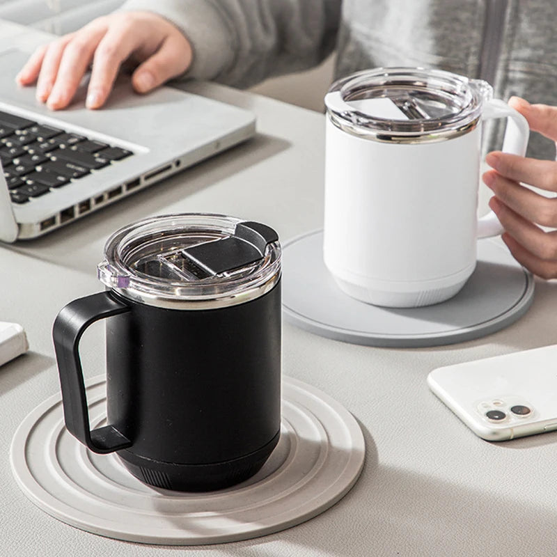 460ml Coffee Cup with Handle Lid Straw Insulated Cup Vacuum Stainless Steel Double Layer Large Capacity Portable Traveling