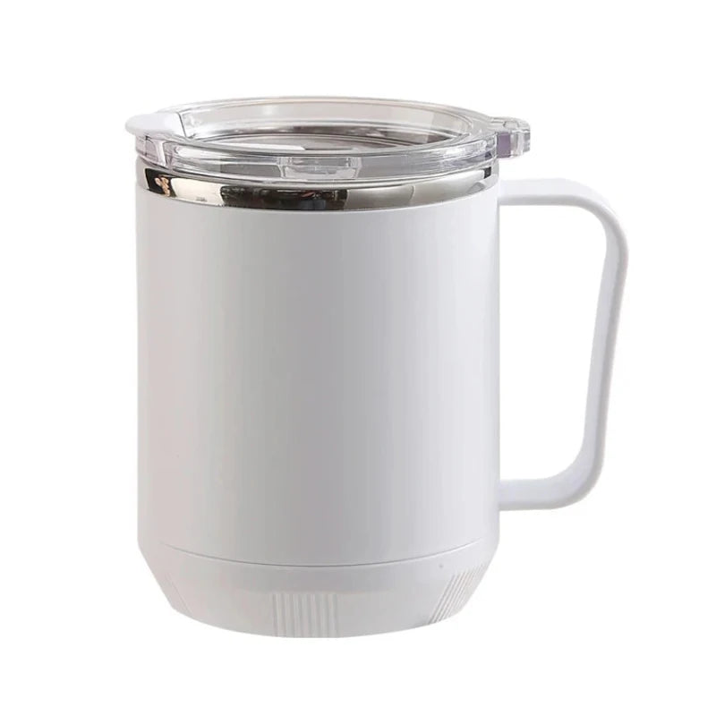 460ml Coffee Cup with Handle Lid Straw Insulated Cup Vacuum Stainless Steel Double Layer Large Capacity Portable Traveling
