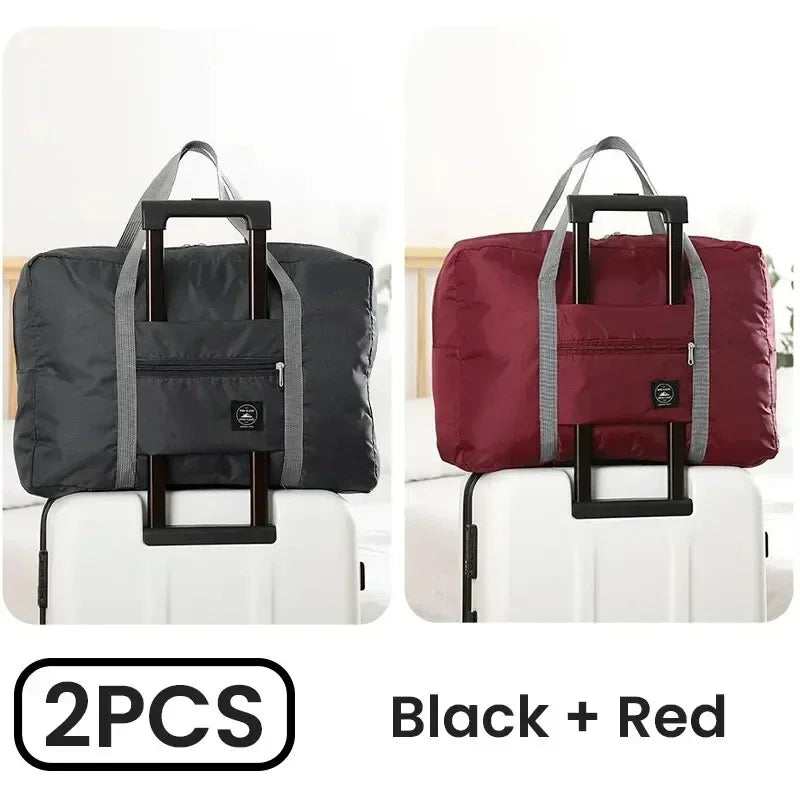 Fashionable Foldable Travel Bag: Large Capacity, Splash-Proof Carry-On Luggage Duffle Bag for Holiday Trips & Unisex Fitness