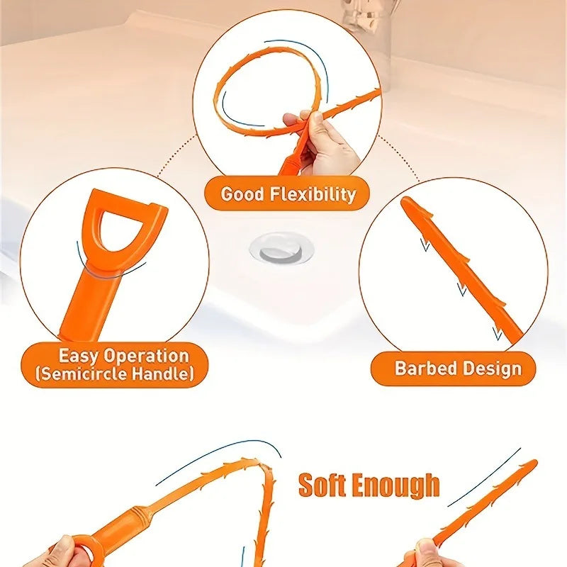 Household Pipe Unclog Drain Hair Cleaner Face Wash Sink Cleaning Brush Convenient for Quick Drain Tool