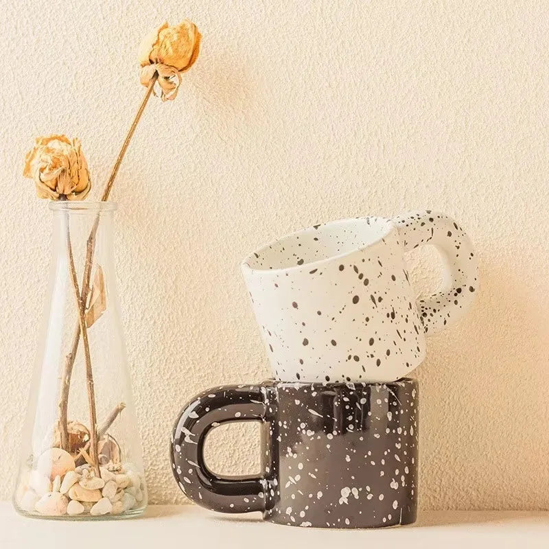 Creative Ceramic Coffee Mug Anamorphic Milk Cups Office Afternoon Tea Ink Splashing Mugs Kitchen Drinkware Home Accessories