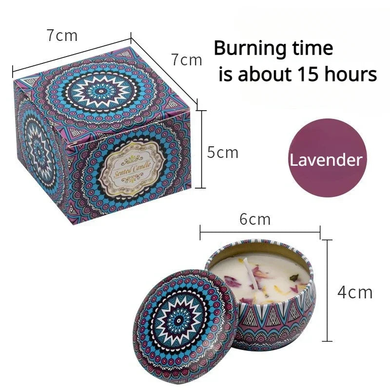 Aromatic Candles Soy Wax Candle Jars Vintage Flower Fragrance Scent Candle Wedding Ceremony Birthday Gift Home Decoration