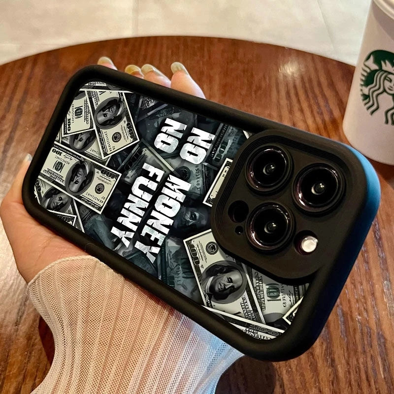 Dollar Design Phone Cases For iPhone 11 12 13 14 15 Pro Max XR XS X 7 8 Plus SE 2020 Mini Shockproof Matte Soft Silicone Cover