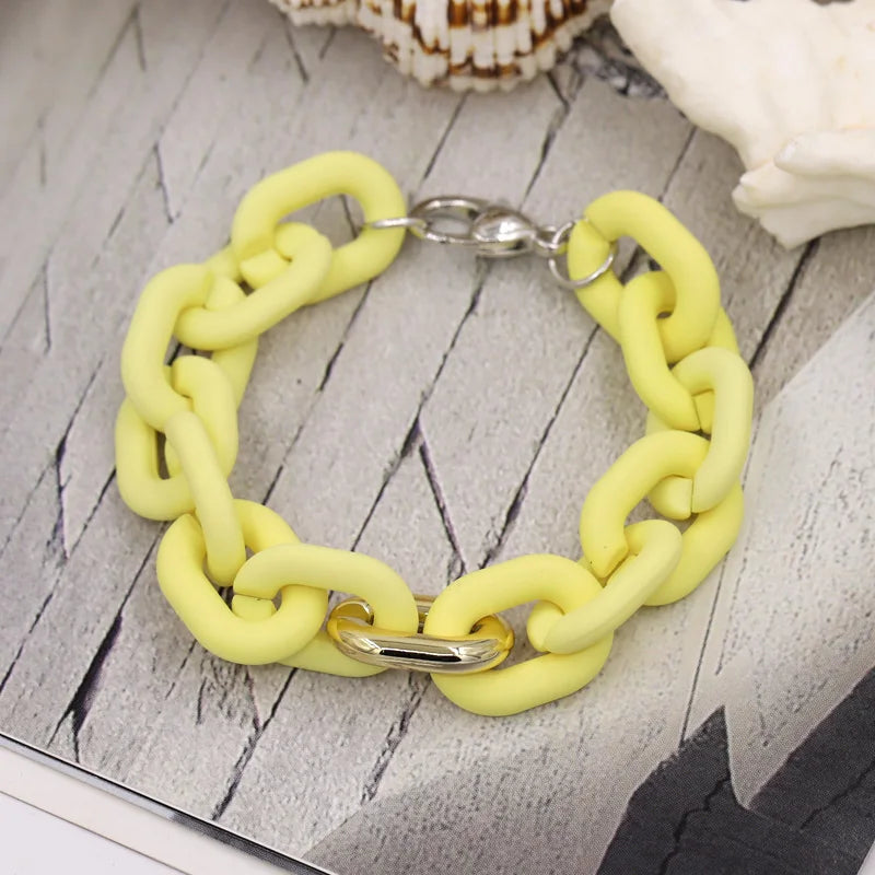 Bracelets for Women Jewelry Mixed Color Acrylic Buckle Rings Bracelets Lovely Accessories Gift Wholesale