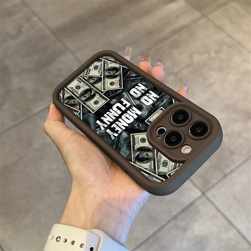 Dollar Design Phone Cases For iPhone 11 12 13 14 15 Pro Max XR XS X 7 8 Plus SE 2020 Mini Shockproof Matte Soft Silicone Cover
