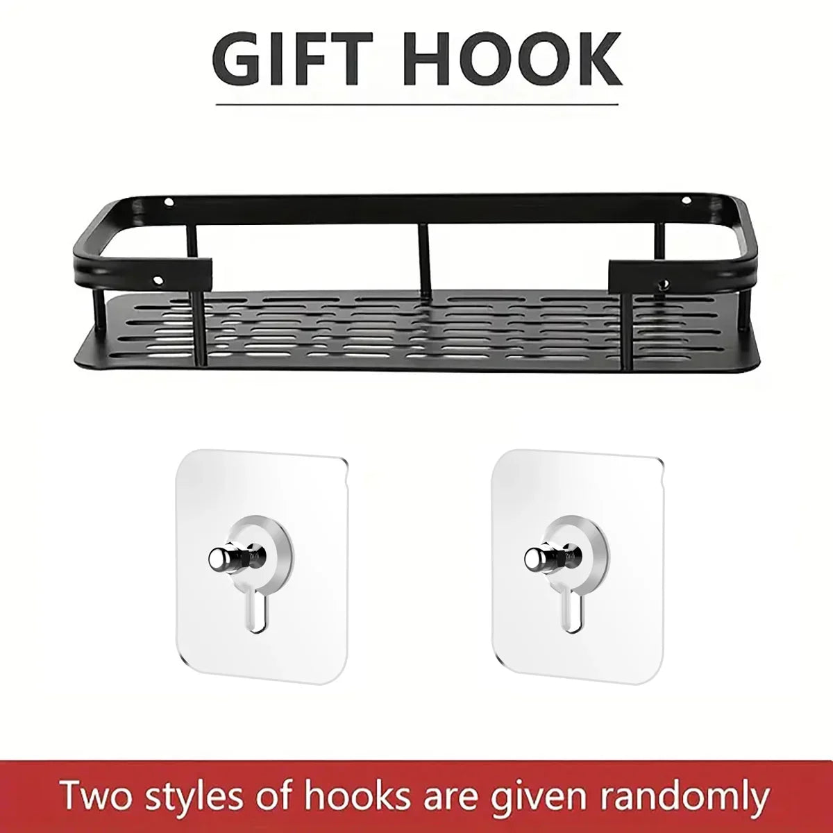 Bathroom Square Basket Suction Wall Shower Room Rectangular Perforation-free Bathroom Corner Shelf