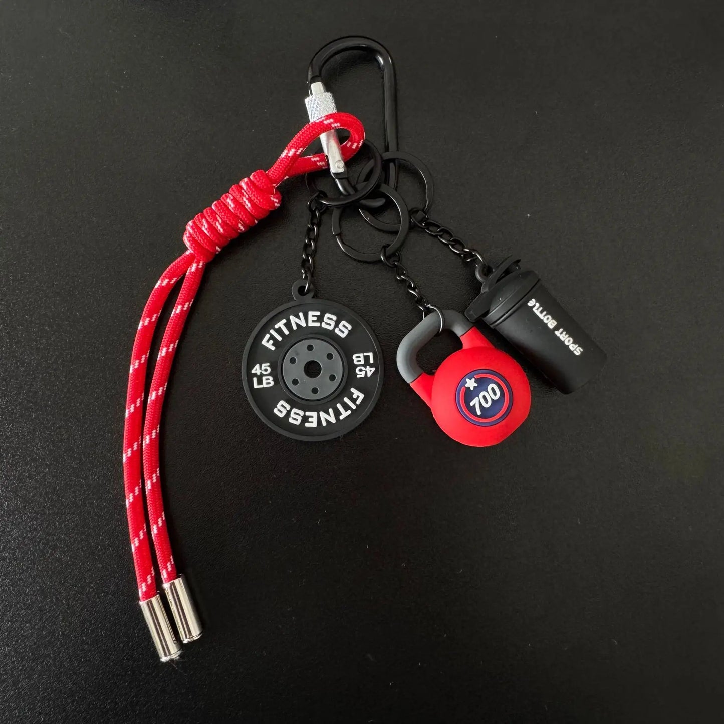 Sports Fitness Bag Pendant Mini Dumbbell Water Cup Keychain Camera Mobile Phone Backpack Accessories For Men Women Y2k Fashion