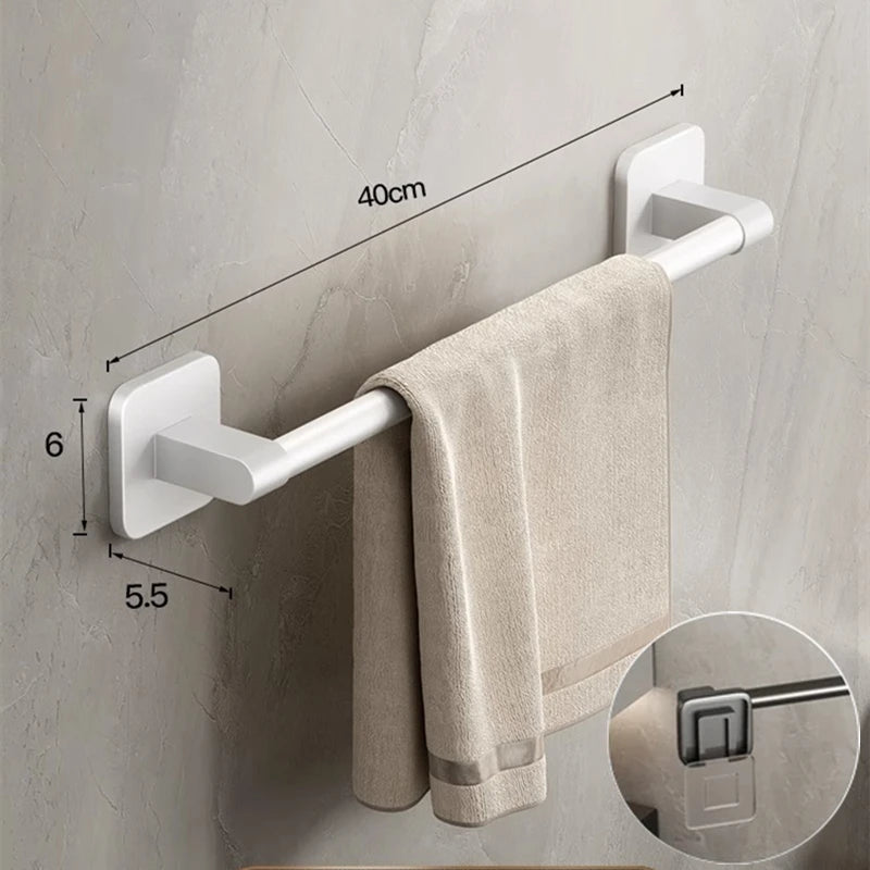 Bathroom Towel Holder Slipper Rack Holder Without Drilling Wall Mounted Towel Shelf Towel Bar Kitchen Bathroom Accessories